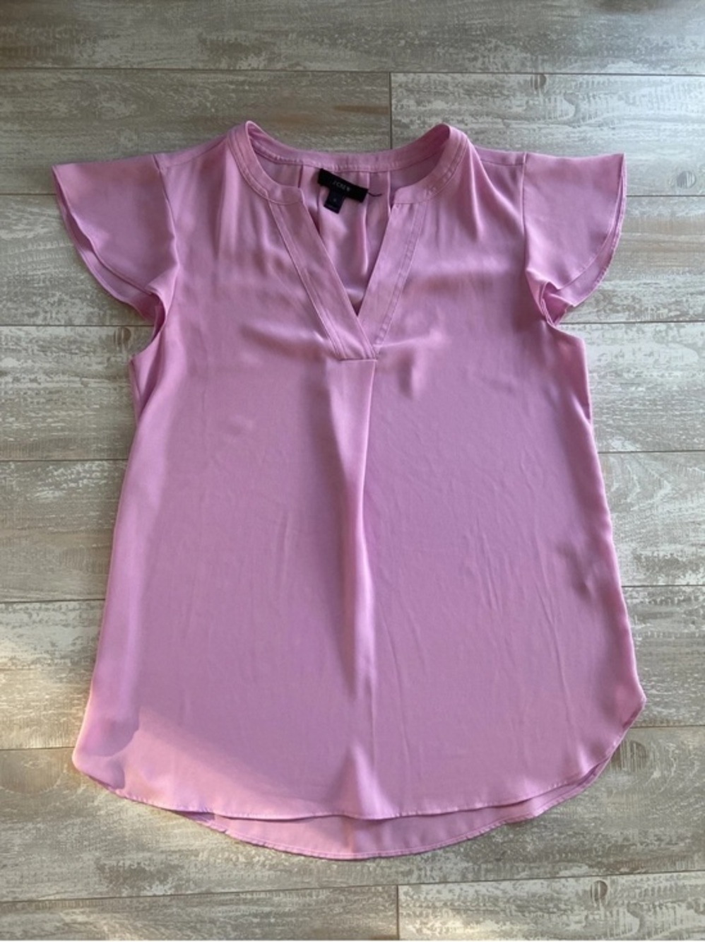 J crew size 4 petite casual dress womens shirt blouse pink purple light weight